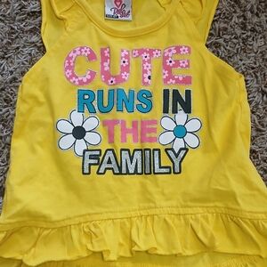 Yellow Tank Top with Floral Design